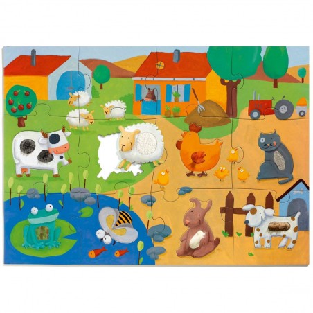Puzzle tactilo Géant la Ferme - Jeux classiques - Jeux de société - Djeco