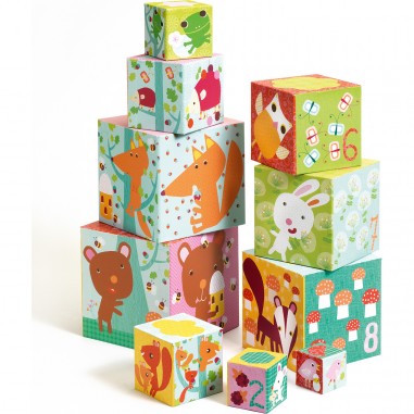 Cubes à empiler la forêt - jouet d'éveil enfant - Djeco