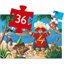 Puzzle 36 Pièces Le Pirate et Son Tresor - Djeco