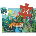 Puzzle Silhouette - La Balade du Tigre- 24 pièces - Djeco