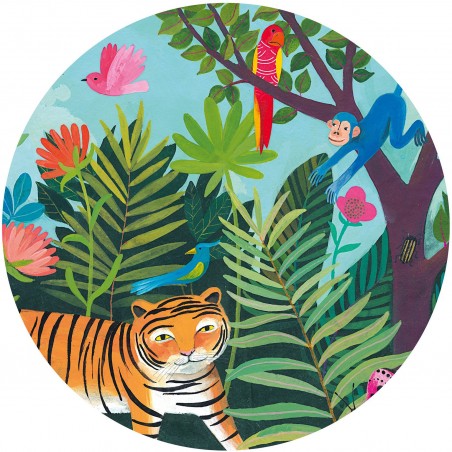 Puzzle la balade du tigre - 24 pcs - Boite silhouette - Djeco