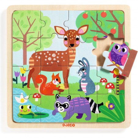 Puzzle cadre 16 pièces : puzzlo forest - Djeco