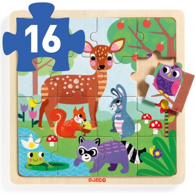 Puzzle cadre 16 pièces : puzzlo forest - Djeco