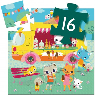 Puzzle silhouette 16 pièces : le glacier - Djeco