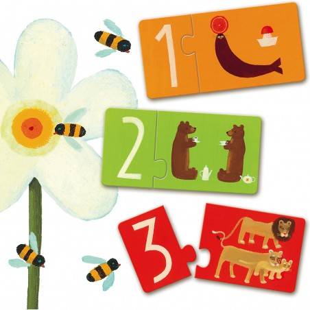 Puzzle duo chiffres - jouet d'éveil et éducatif - Djeco