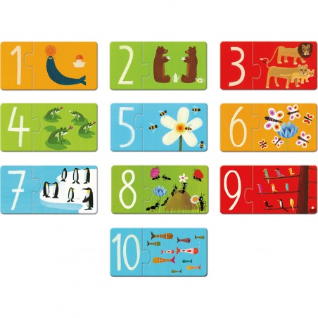 Puzzle duo chiffres - jouet d'éveil et éducatif - Djeco