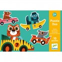 Puzzles 10 x 2 pièces : Duo Bolides - Djeco