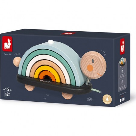 Tortue à promener en bois Arc en ciel Sweet Cocoon - Janod