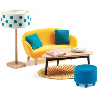 Le salon - mobilier maison de poupée - Un jeu - Djeco