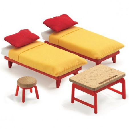 Accessoire maison de poupées : la chambre des enfants - Djeco