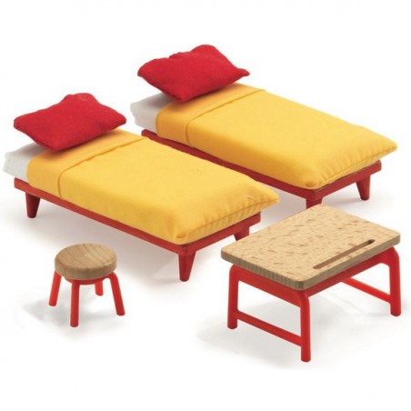 Accessoire maison de poupées : la chambre des enfants - Djeco