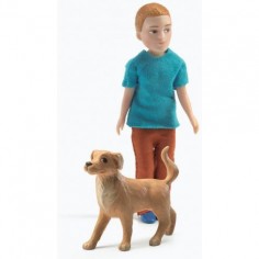 Figurines Xavier et son chien - maison de poupée - Djeco 2