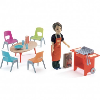Barbecue et accessoires - mobilier maison de poupée - Djeco