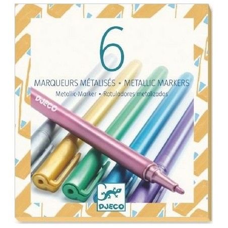 6 Marqueurs Métallisés - Djeco