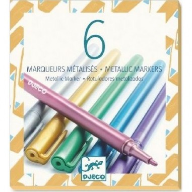 6 Marqueurs Métallisés - Djeco