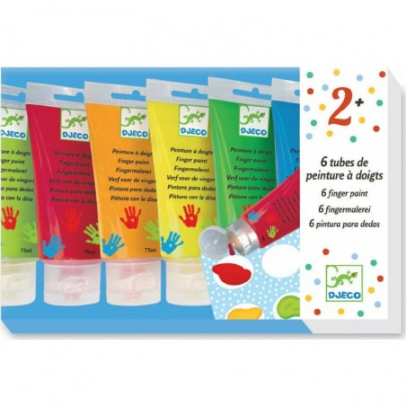6 Tubes De Peinture A Doigts Classique Peinture Des Petits