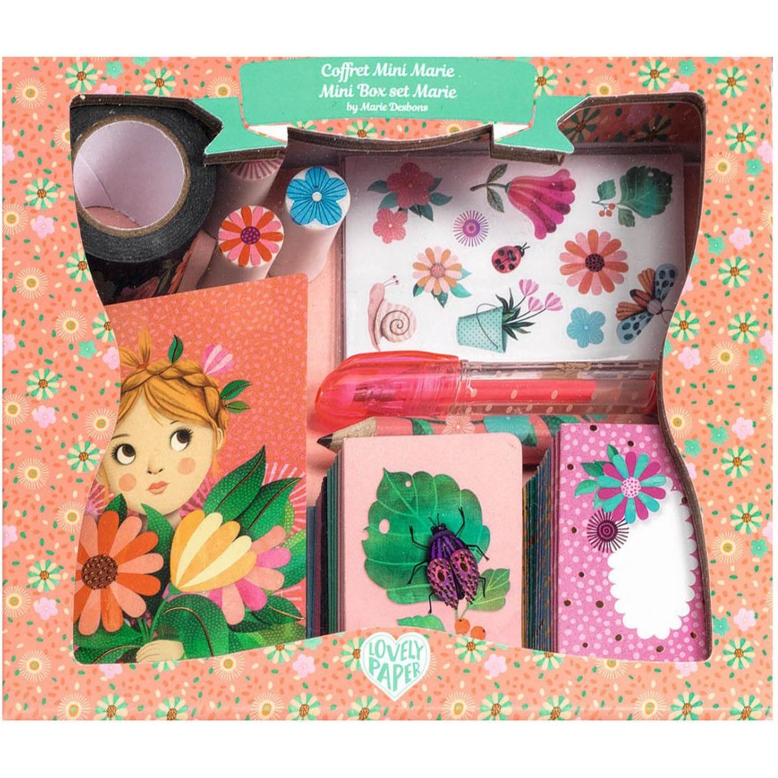 Lovely Paper By Djeco Coffret de papeterie Marie Djeco