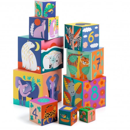 Empilable carré Animaux Sauvages - Djeco