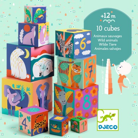Empilable carré Animaux Sauvages - Djeco