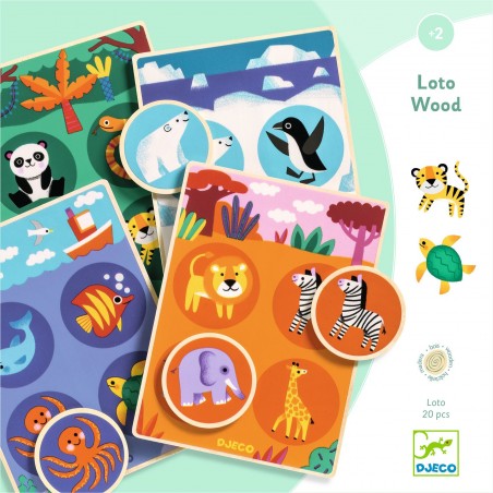 Loto Wood - Jeu éducatif en bois - Djeco