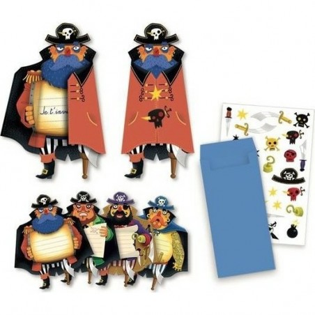 8 Cartes d'invitation Anniversaire Pirates