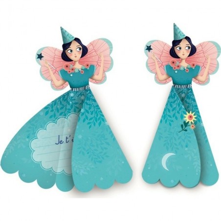 8 Cartes d'Invitation Anniversaire Fées