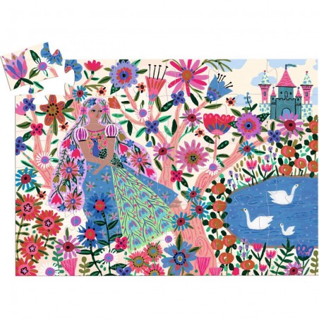 Puzzle 36 pièces La princesse et son paon - Djeco