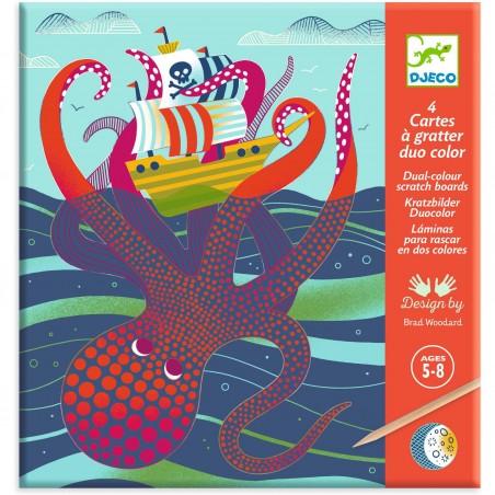 Cartes à gratter duo color Dessus-dessous - Activité créative - Djeco