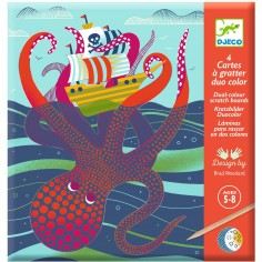 Cartes à gratter duo color Dessus-dessous - Activité créative - Djeco 2