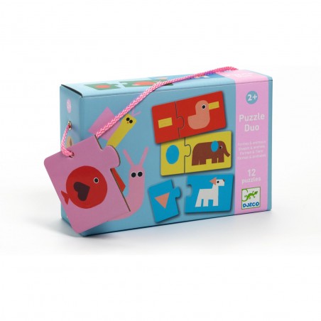 Puzzle duo Animaux et formes - Puzzle éducatif enfant - Djeco