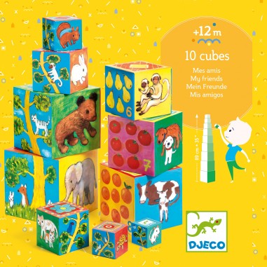 Cubes à empiler mes amis - jouet d'éveil enfant - Djeco