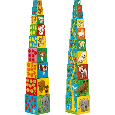 Cubes à empiler mes amis - jouet d'éveil enfant - Djeco