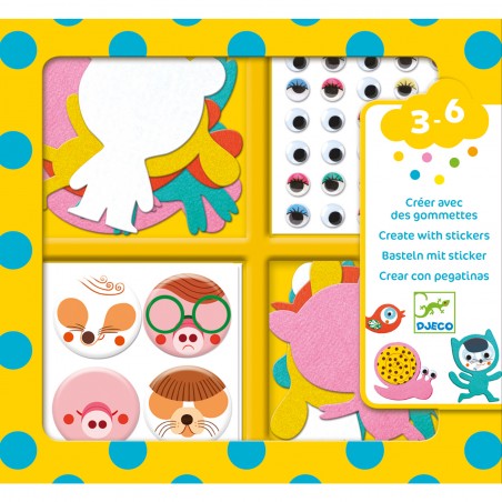 Gommettes et stickers : j'aime les animaux - Djeco