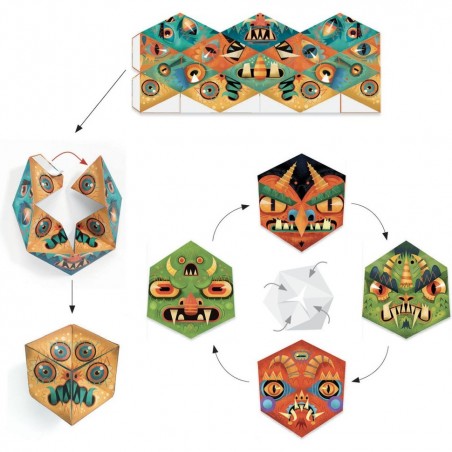 Pliages kaleidocycles : flexaffreux - Djeco
