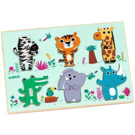 Coucou-croco 6 Puzzles à encastrement de 2 pièces - Djeco