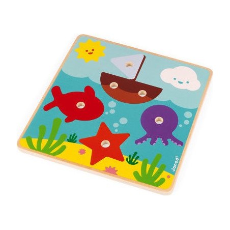 Jeu en bois à visser Janod - Animaux de la mer