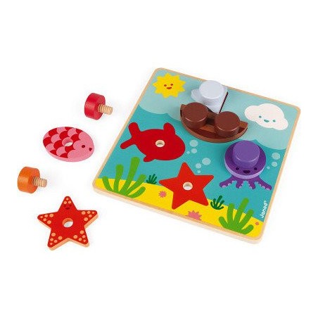 Jeu en bois à visser Janod - Animaux de la mer