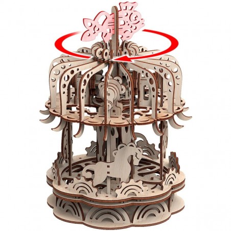 Maquette Carrousel mobile 3D en bois - Puzzle - Mr Playwood