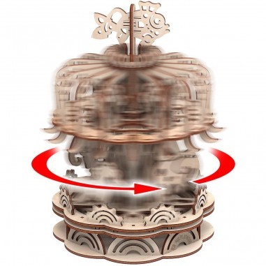 Maquette Carrousel mobile 3D en bois - Puzzle - Mr Playwood
