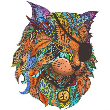 Rainbow Puzzle en bois - Chat Pirate - 116 pièces - Jeux classiques - Gigamic