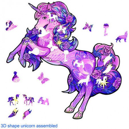 Rainbow Puzzle en bois - Licorne - 110 pièces - Jeux classiques - Gigamic