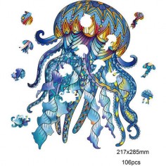 Rainbow Puzzle en bois - Méduse - 106 pièces - Jeux classiques - Gigamic 2