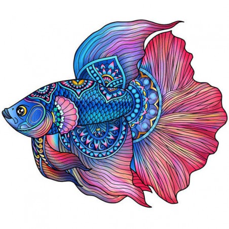 Rainbow Puzzle en bois - Poisson - 112 pièces - Jeux classiques - Gigamic