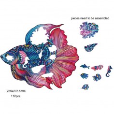 Rainbow Puzzle en bois - Poisson - 112 pièces - Jeux classiques - Gigamic 2