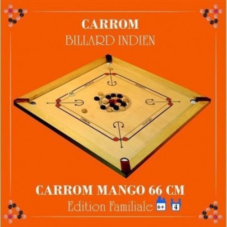 Carrom mango 66 - Jeux classiques - Jeux de société - Carrom Art