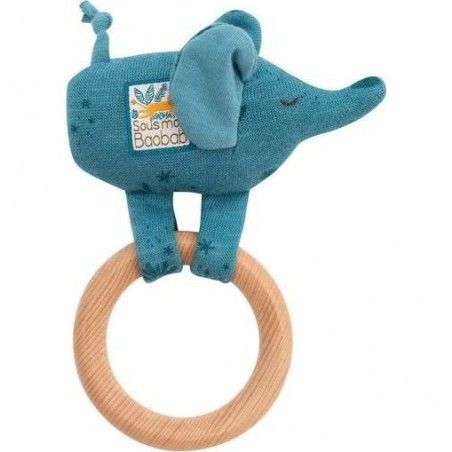Hochet en bois Éléphant Moulin Roty - Sous mon Baobab