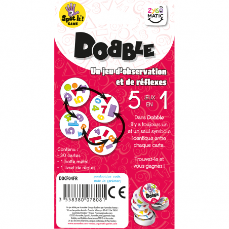 Dobble 123 - Jeu de société - Zygomatic - Asmodee