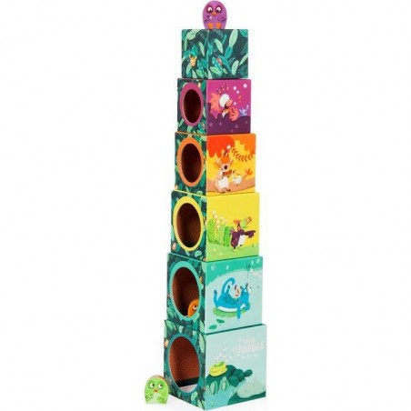 Cubes à empiler et animaux en bois Animaux - Dans la Jungle