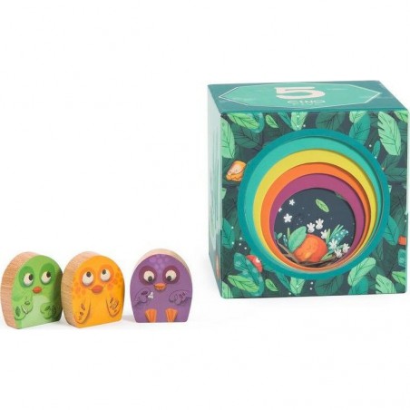 Cubes à empiler et animaux en bois Animaux - Dans la Jungle