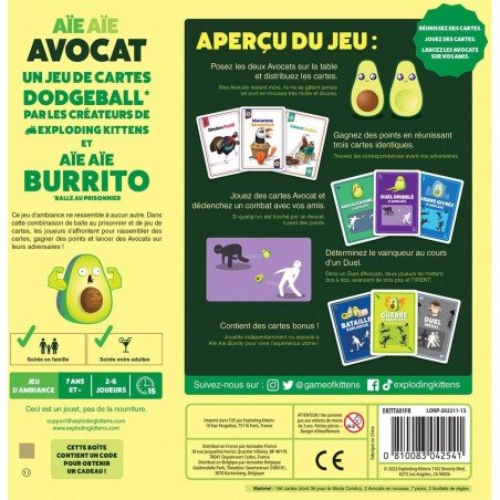 Aie Aie Avocat - Un jeu - sur la - Exploding Kittens